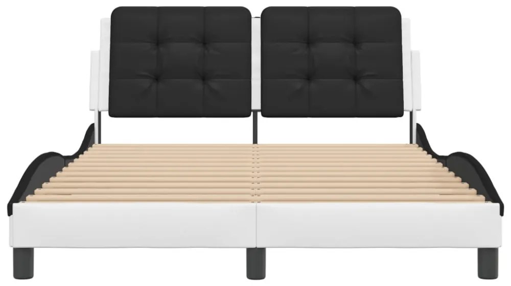 fehér és fekete műbőr ágykeret matrac nélkül Zadar 140 x 190 cm