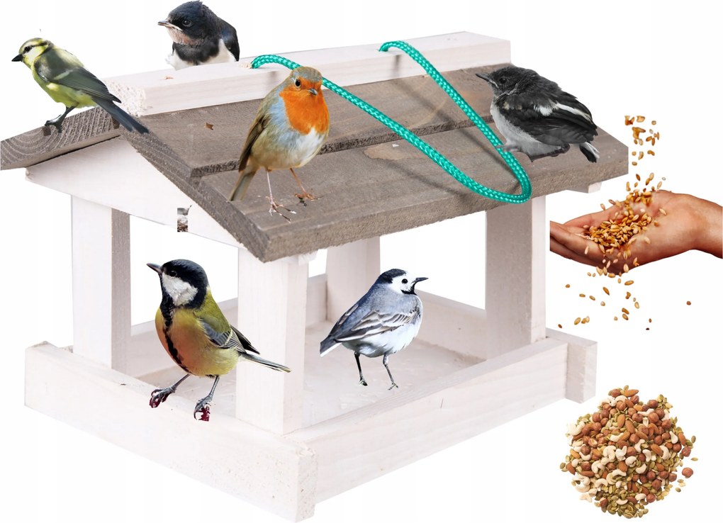 Madáretető Fából Készült Lógó Házikó Cinege Bódé Az Erkélyre