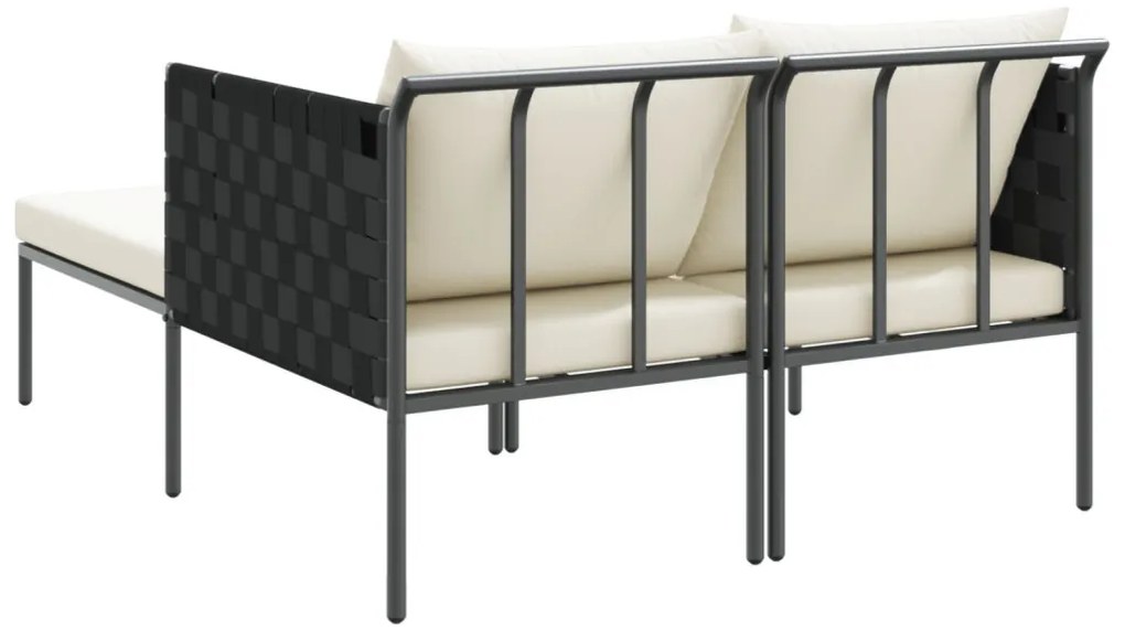 Napozóágy párnákkal 2 fő részére Anthracite 115x153x69,5 cm Acél