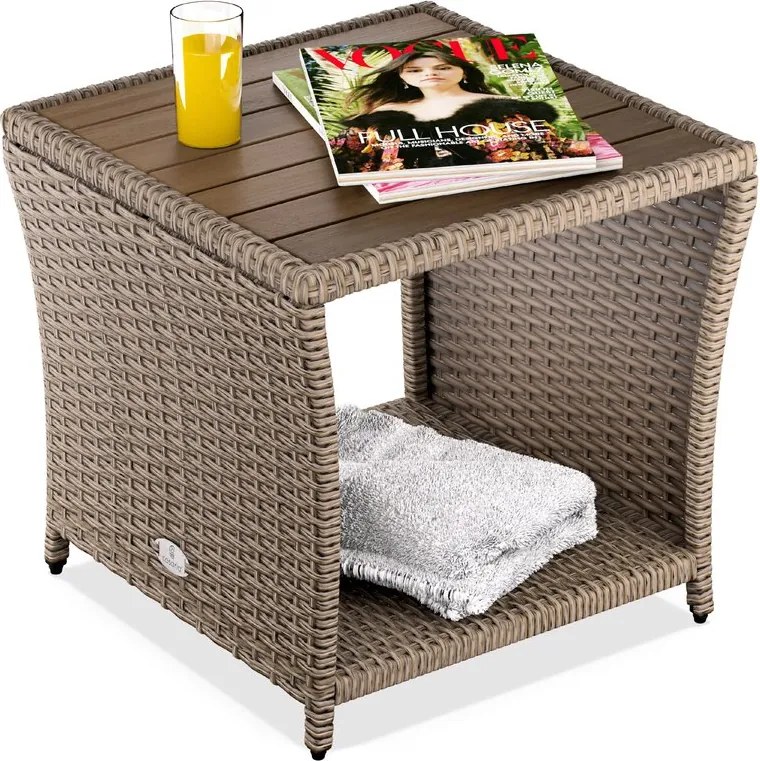 Deuba Rattan asztalka 40x45x45 cm - bézs