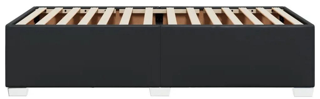 fekete műbőr ágykeret 80 x 200 cm