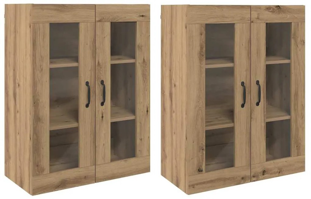 Fali Szekrények 2 pcs kézműves tölgy 69,5 x 34 x 90 cm Faanyag