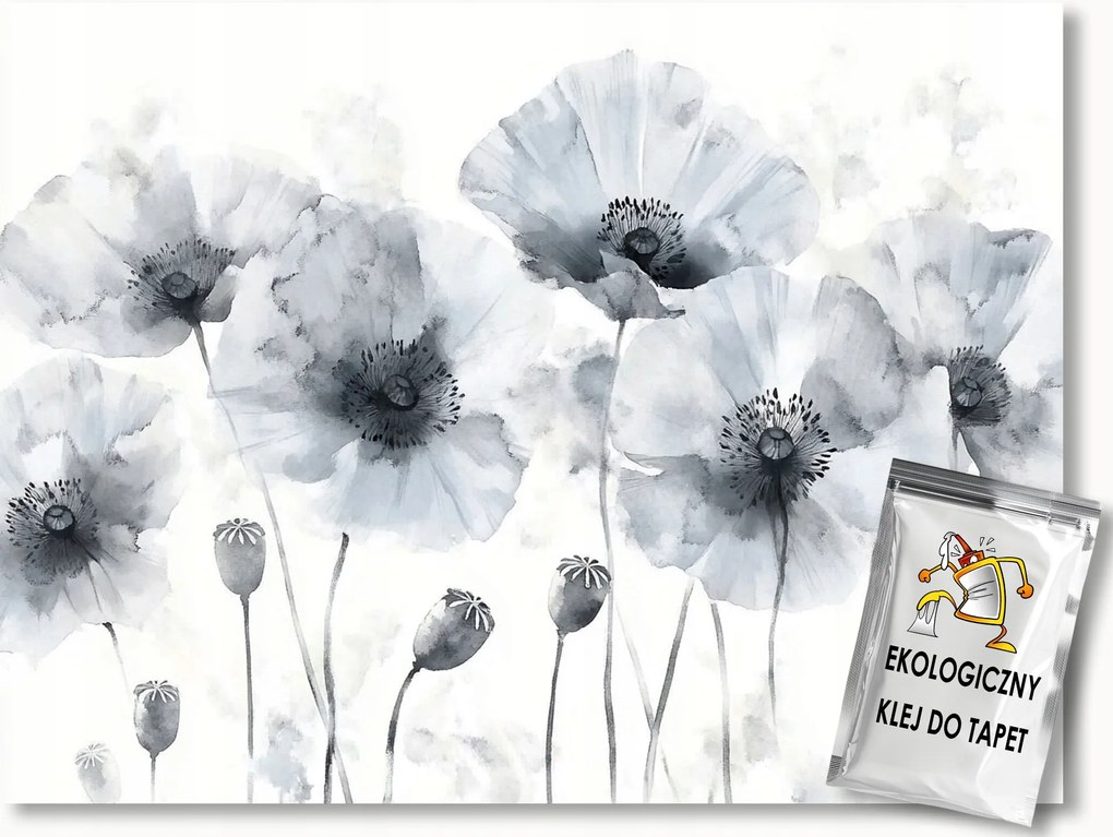 Fotótapéta Flizelina Akvarell Természet Kert Rét Pipacs Virágok 400x280 ragasztó