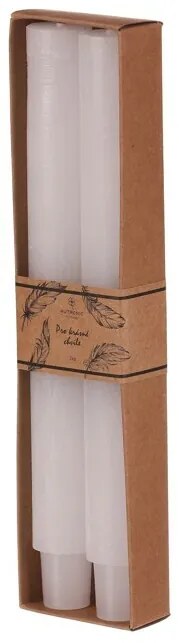 Kúpos gyertya szett, fehér, 2 db, paraffin