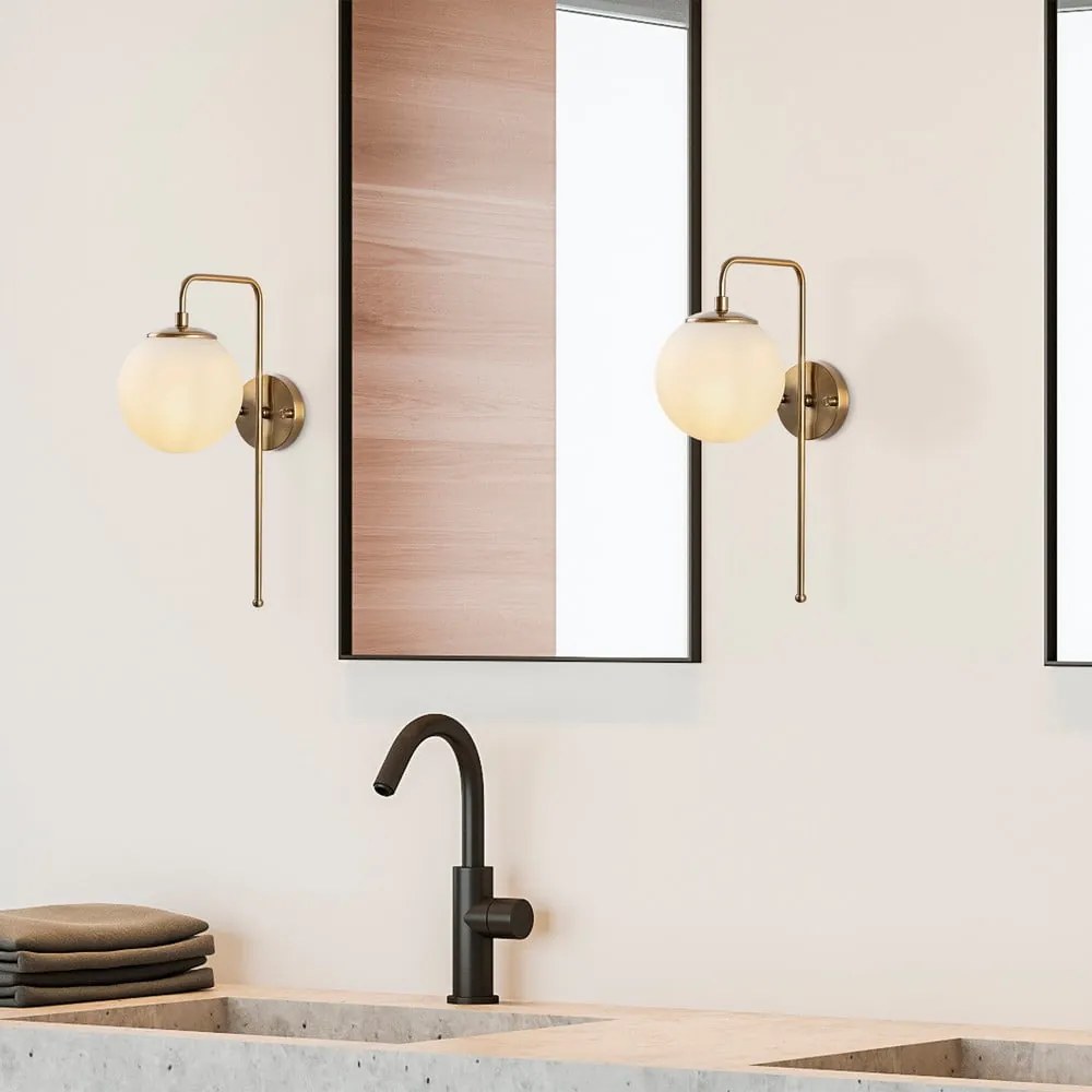 Fehér-sárgaréz színű fali lámpa Viran – Opviq lights