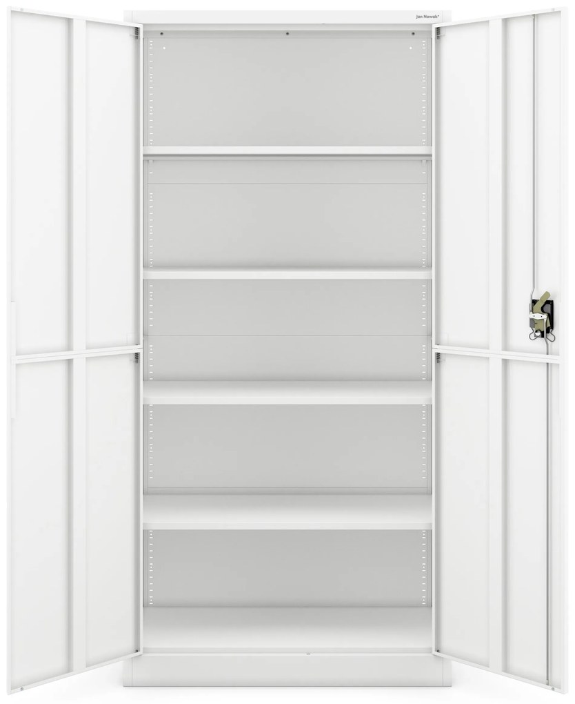 Fém iratszekrény JAN, 900 x 1850 x 400 mm, Smart: fehér