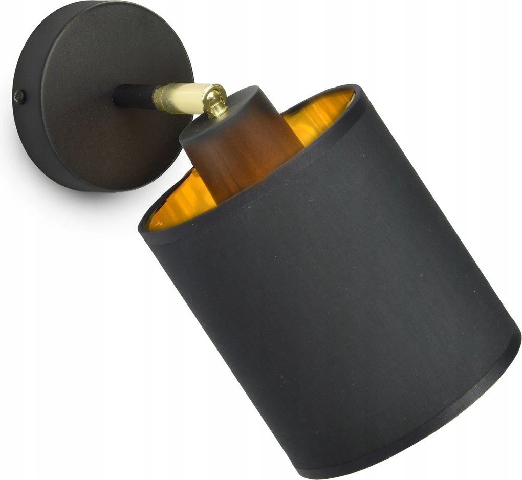 Fali Lámpa Állítható Fekete Arany Lámpabúrával