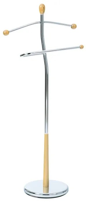 82646 Natúr színű szobainas, tömör fa és krómozott fém. Teherbírás 5 kg.