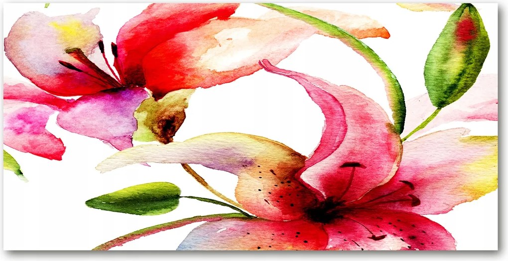 Fotó vászonkép edzett üveg Liliom 140x70