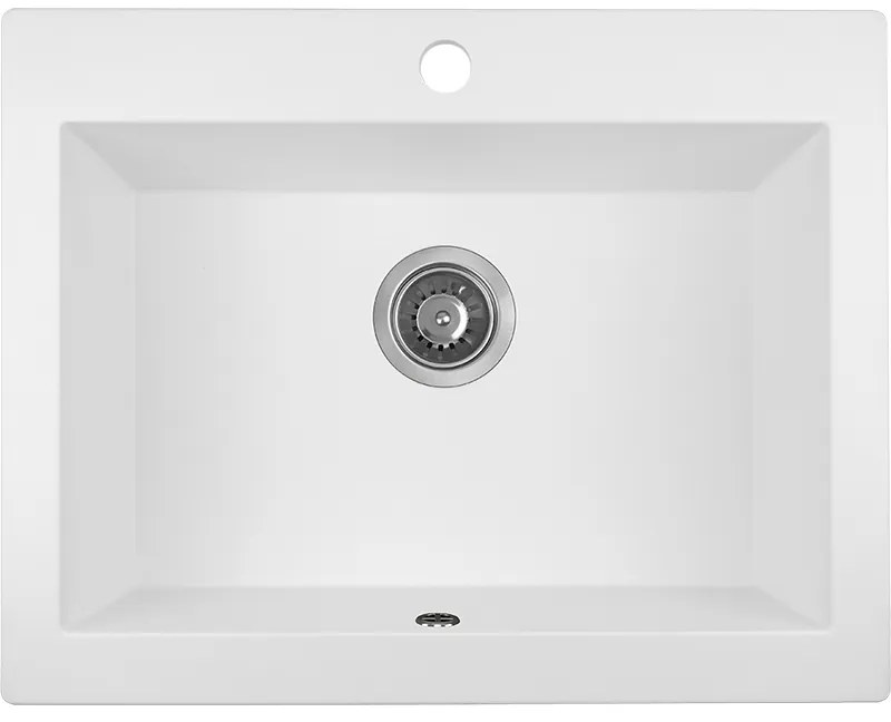 Laveo Komodo, 1 kamrás gránit mosogató 635x490x221 mm, fehér, LAV-SBK_610T