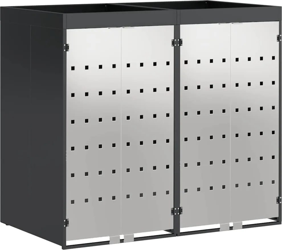 vidaXL Gurulós kuka tároló 3 kukához Antracit 340 x 77.5 x 115.5 cm