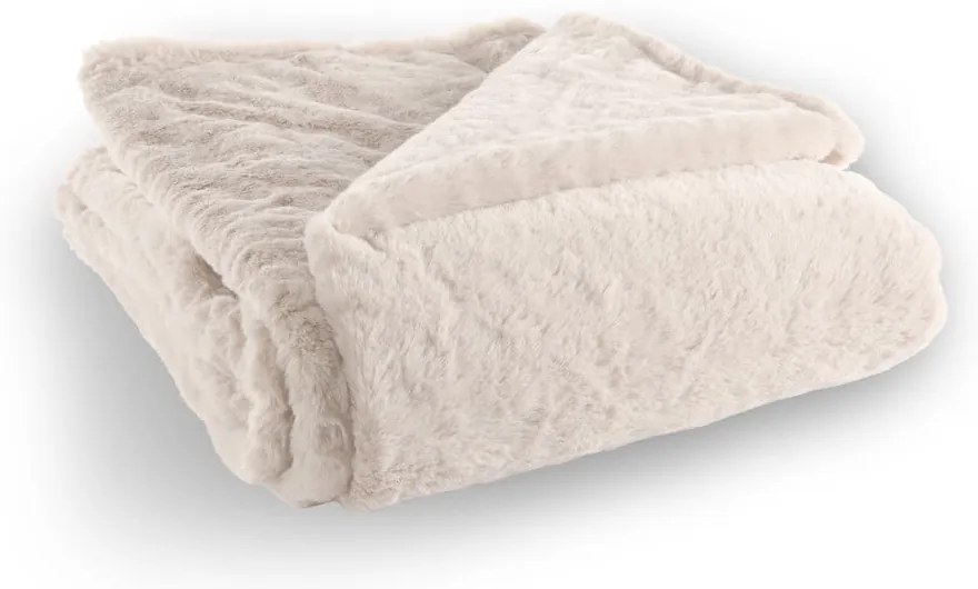 Fehéres bézs műszőrme takaró 150x200 cm Ruby – Tiseco Home Studio