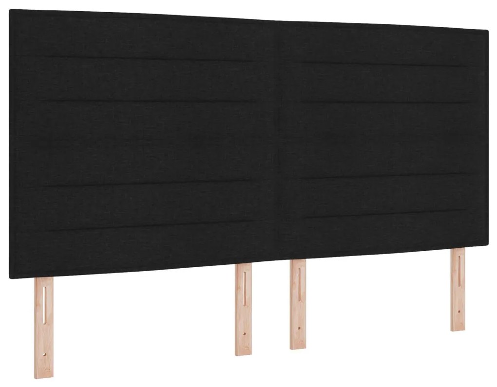Boxspring Ágy Mattal Fekete Szuper Király Szövet