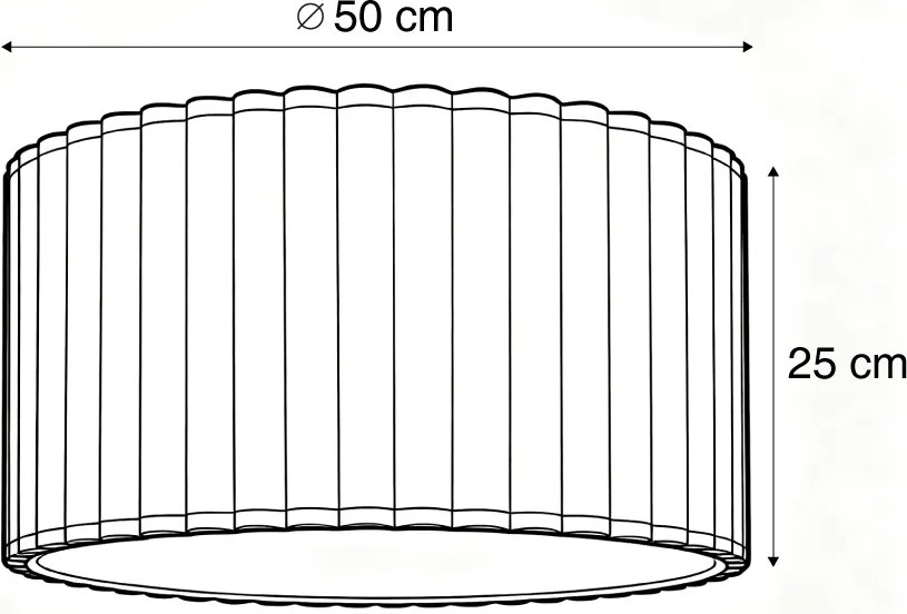 Japandi lámpaernyő bézs vászon 50/50/25 - Scalloped Single