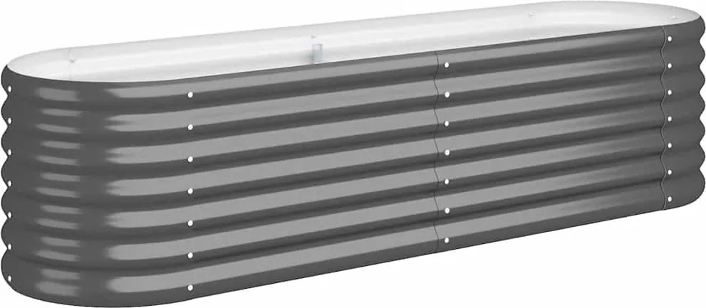 vidaXL antracitszürke horganyzott acél kerti magaságyás 152x40x36 cm