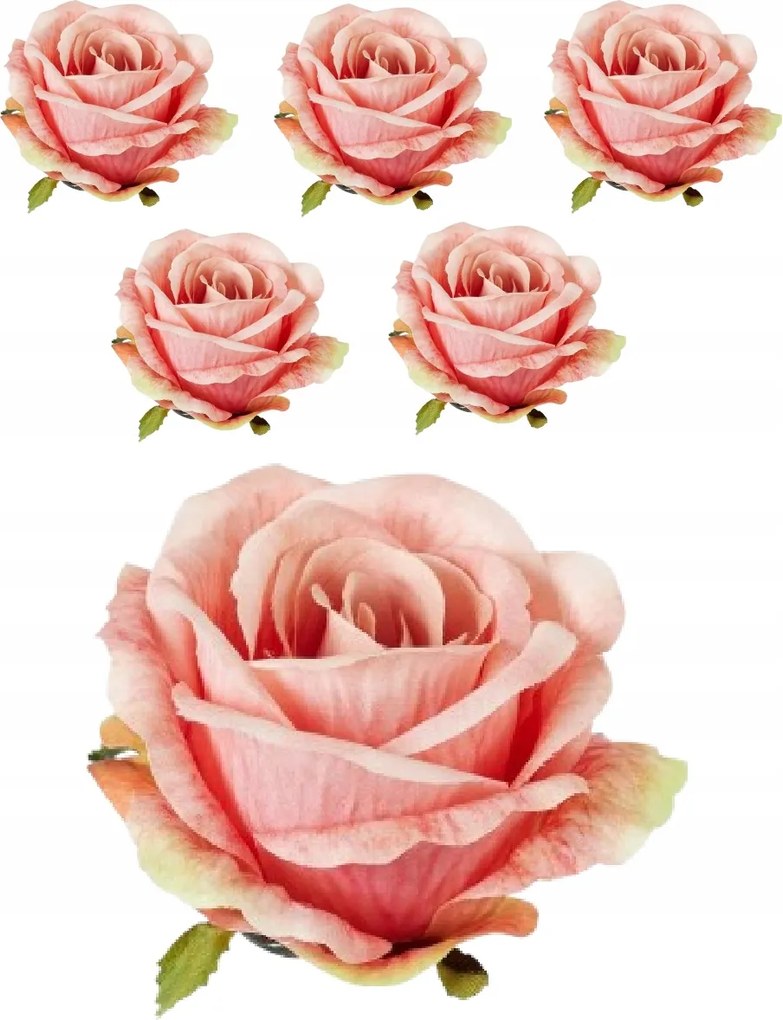 6x Mesterséges rózsa kötés fej bimbó mesterséges virágok rózsák