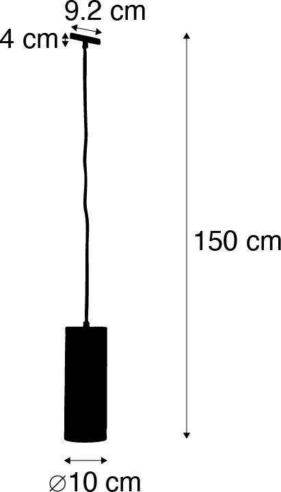 Design függőlámpa sötét bronz 1 fázisú sínadapterrel - Slimline Tubo