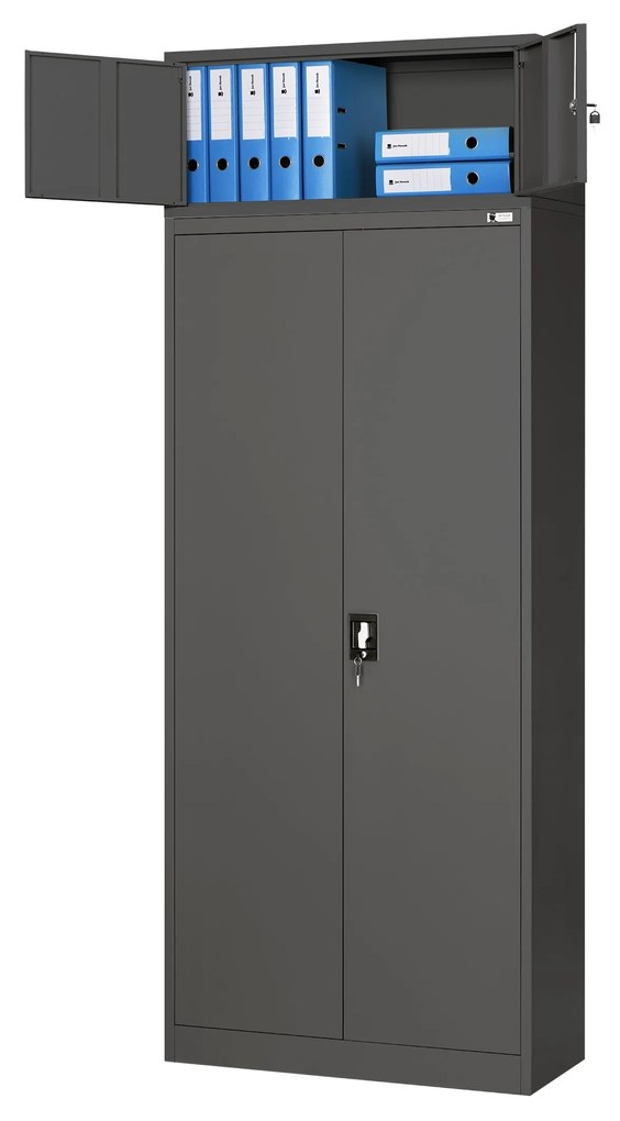 Felsőszekrény iratszekrényre EWA, 900 x 380 x 400 mm, antracit