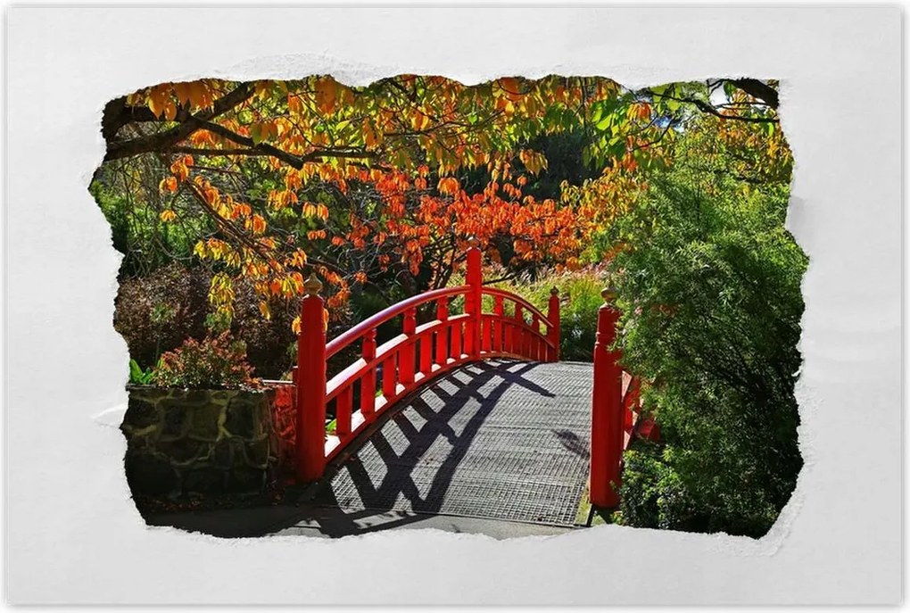 Poszterek 120x80 Piros japán híd