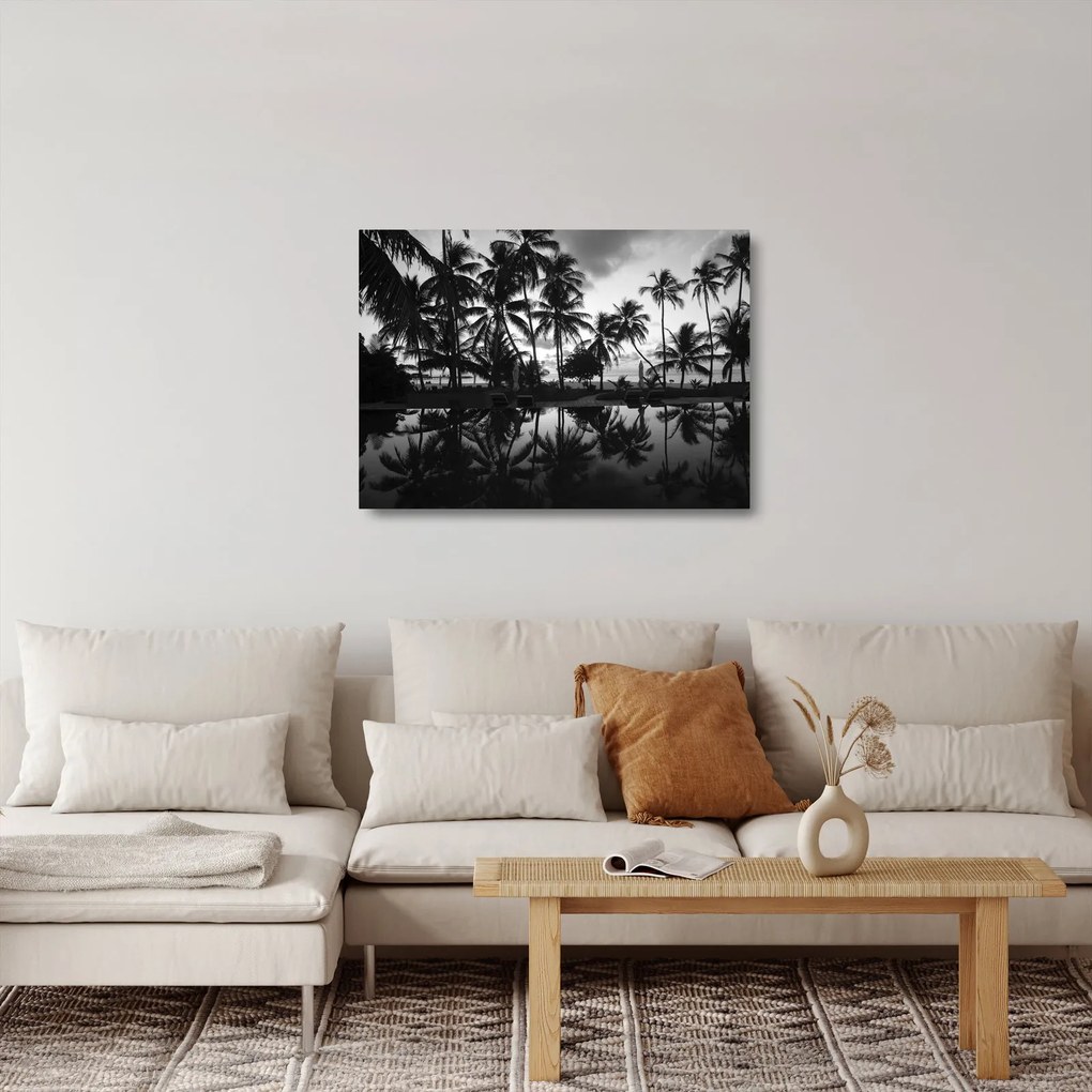 Egy trópusi sziget képe (üvegen) (70x50 cm)