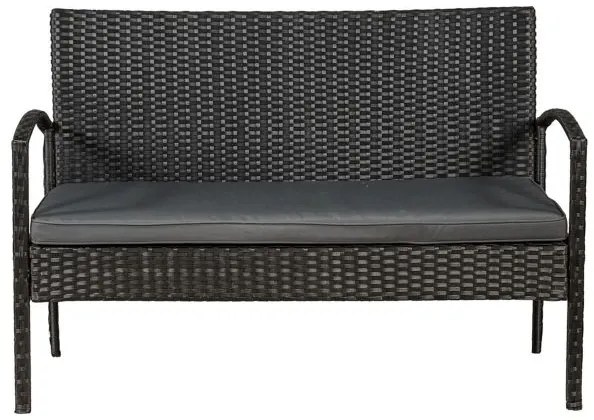 Juskys Trinidad polyrattan bútor szett - fekete