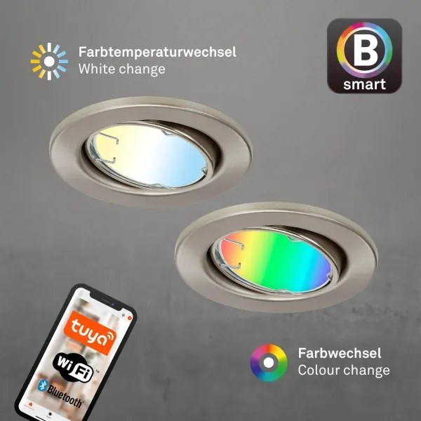 Brilo - KÉSZLET 3x LED RGBW Dimmelhető fürdőszobai lámpa GU10/4,9W/230V Tuya + távirányító