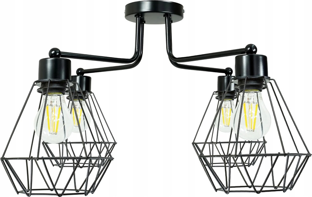 Loft Mennyezeti Függőlámpa 4x Gyémánt Nagy