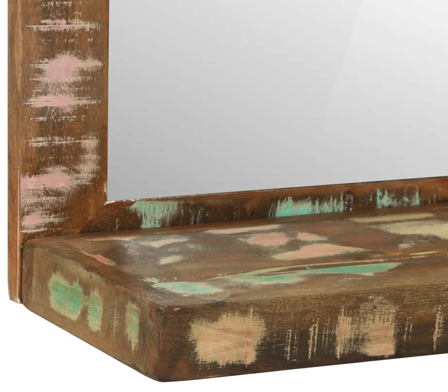 Fürdőszoba Tükör 50x22x70 cm Tömör Fa Újrahasznosított