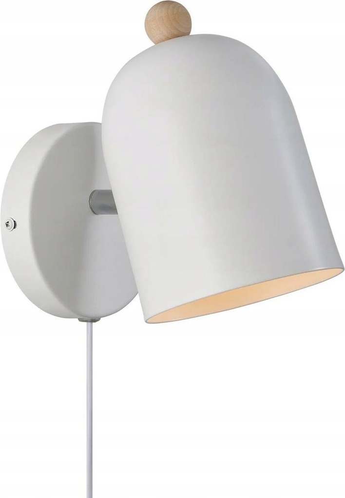 Nordlux Gaston fali lámpa fehér, fa, E27, 45°/320°, 19,5 cm