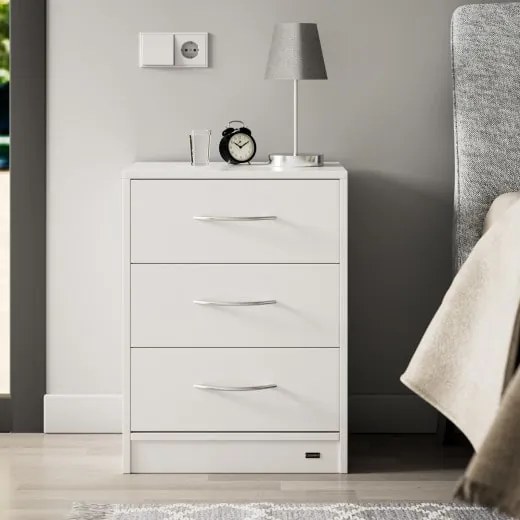 Casaria® Eloise éjjeliszekrény 54x39x28 cm - LED fehér