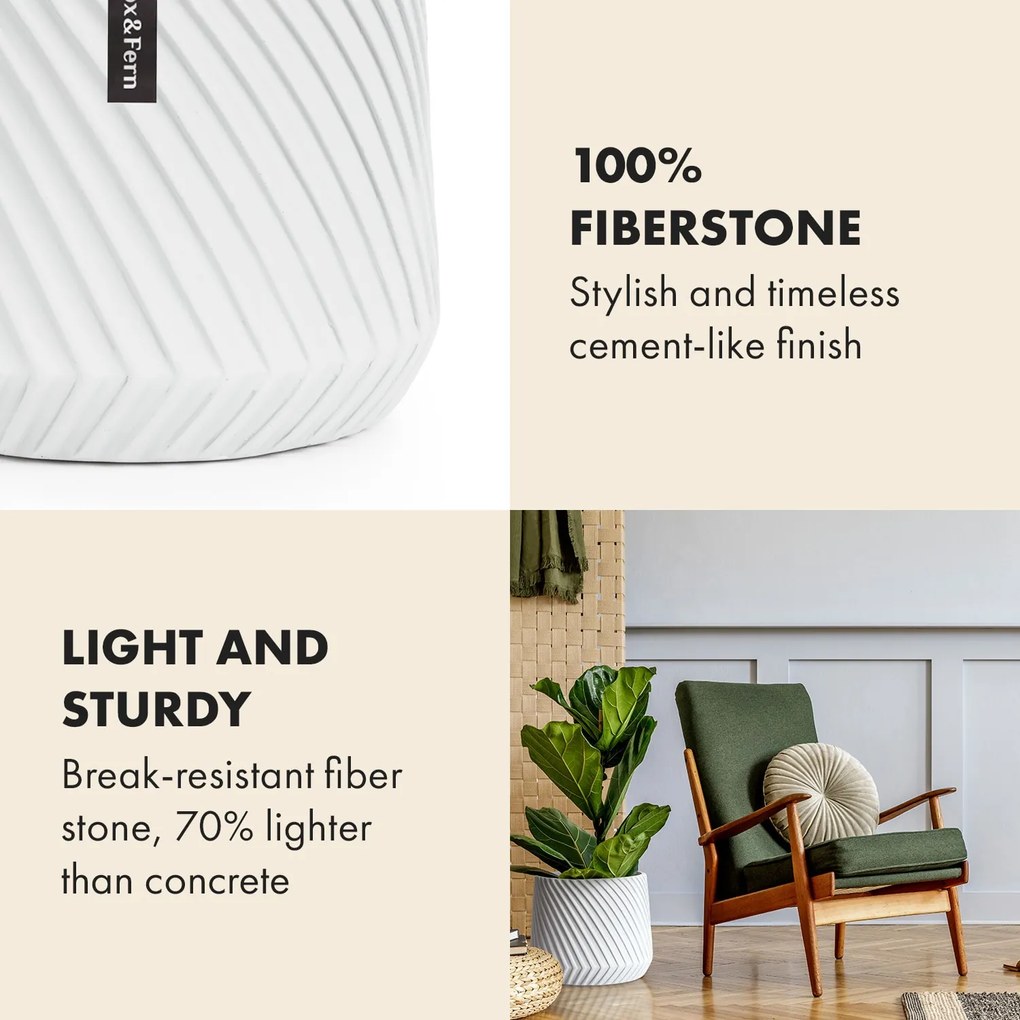 Fox & Fern Heusden, virágcserép, Polystone, növények számára alkalmas, kézzel készített