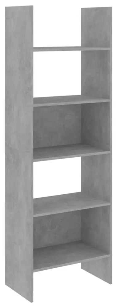 betonszürke szerelt fa könyvszekrény 60 x 35 x 180 cm