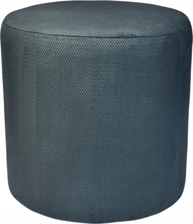 Kerek makalu puff finom plüss antracit kivágásokkal