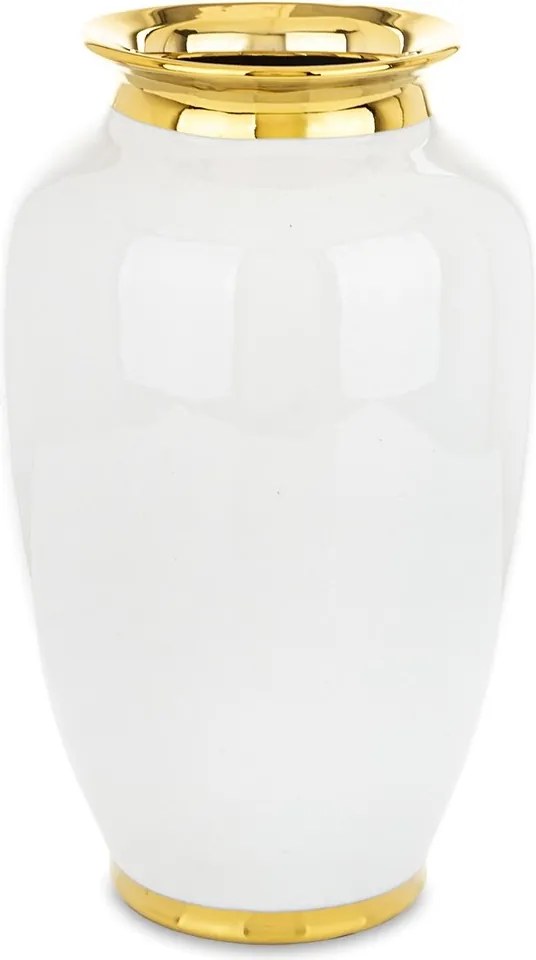 Váza Fehér Arany Kerámia 26cm Modern Glamour Fényes 20 25 30