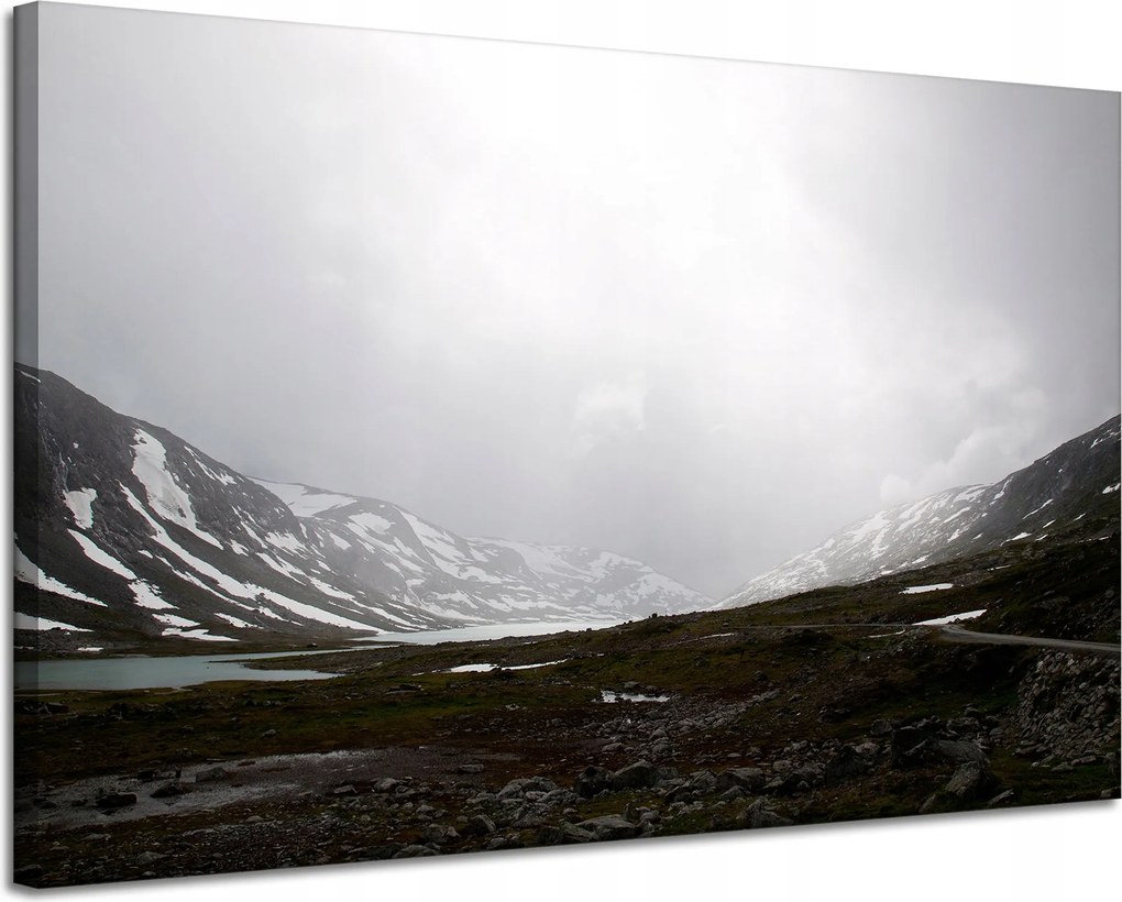 Vászonkép Természet Hegyek Téli tavak 120x80 cm