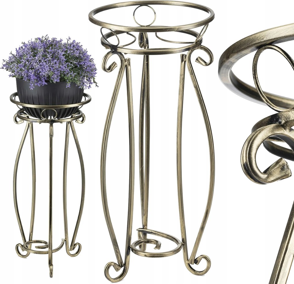 Virágágyás Állvány Fém Álló Loft Növények 62 CM Loft Arany