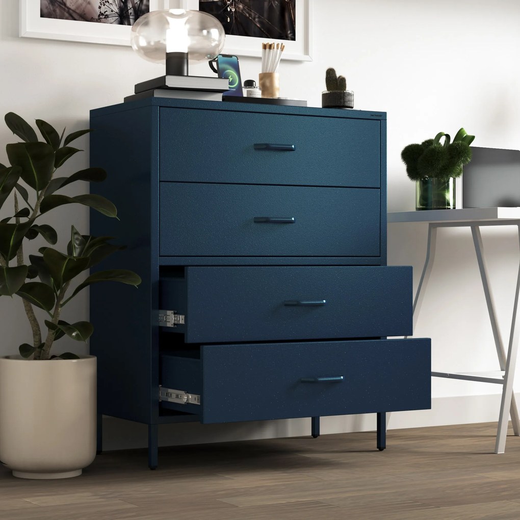 Komód CARLA , 800 x 1015 x 400 mm, Modern: sötétkék