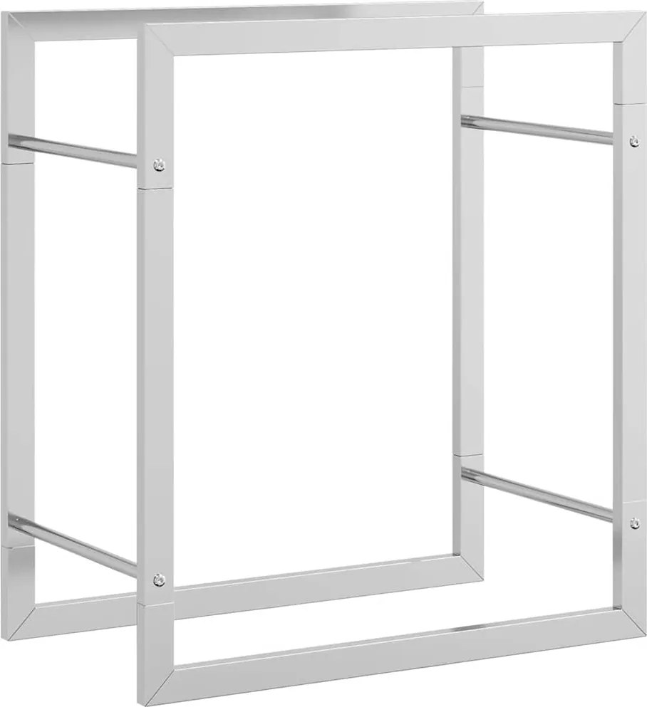 vidaXL rozsdamentes acél tűzifatároló 50 x 28 x 56 cm