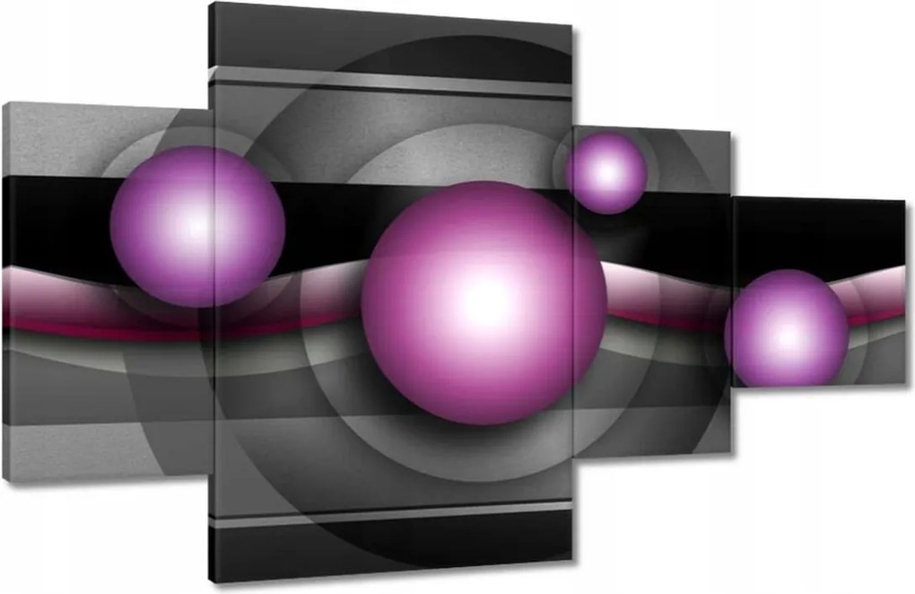 Festmények 130x80 Lila gömbök Absztrakt