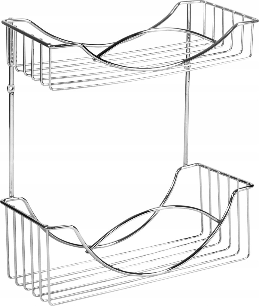Fürdőszobai polc Falra Akasztható Króm 2 Szintes Kozmetikai rendszerező