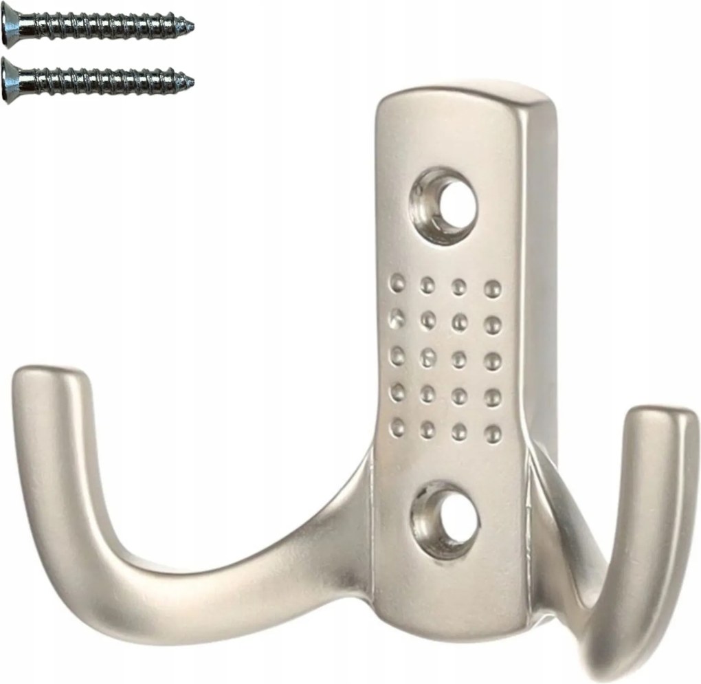 Fürdőszobai fali akasztó matt Nikkel törölközőtartó akasztó 2 karos