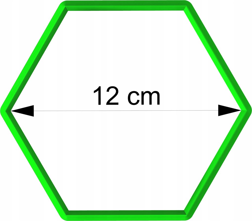 Mézeskalács lyukasztó geometrikus figurák Hexagon Hatszög 12cm