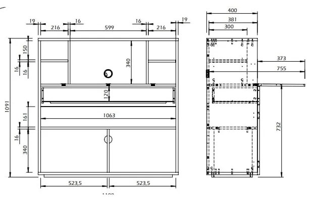 Fehér íróasztal 110x109 cm Focus - TemaHome