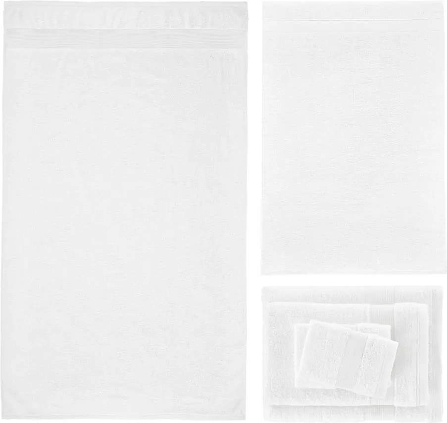 Fehér frottír pamut törölköző és fürdőlepedő készlet 6 db-os Anti-Bacterial – Catherine Lansfield