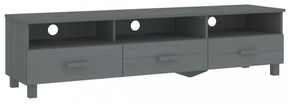 HAMAR sötétszürke tömör fenyőfa TV-szekrény 158 x 40 x 40 cm
