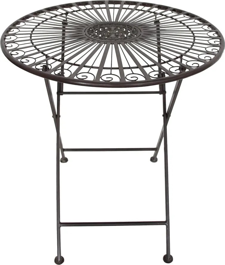 Sötétbarna fém kétszemélyes kerti étkezőgarnitúra – Garden Pleasure