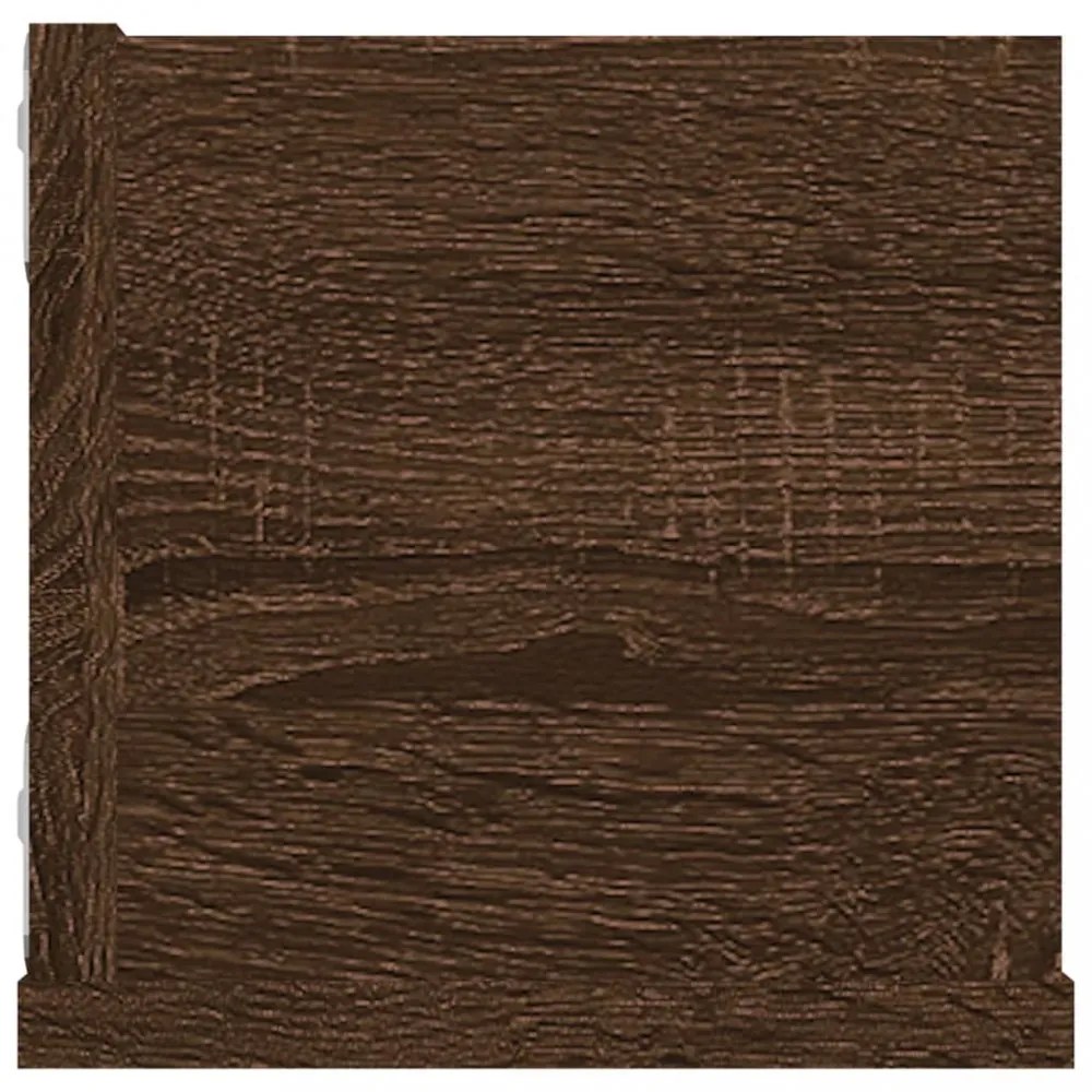 barna tölgy színű szerelt fa fali CD-polc 100 x 18 x 18 cm