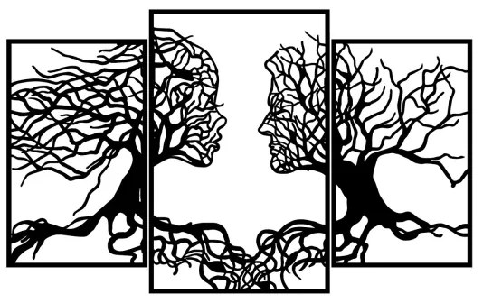 Fali dekoráció 116x71 cm Az élet fája fém