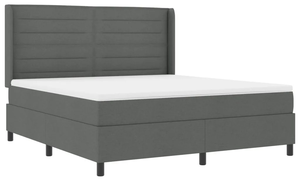 Boxspring Ágy Matracra Sötétszürke 180x200 cm Szövet