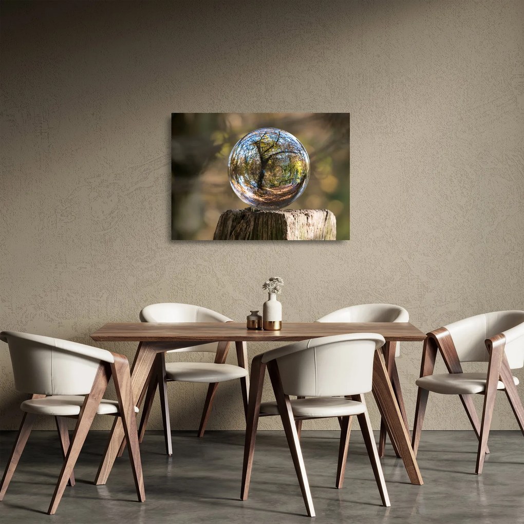 Kép - Tükröződés az üveggömbben (üvegen) (70x50 cm)